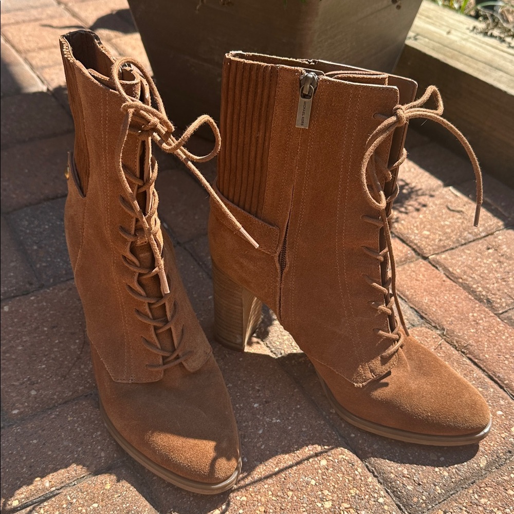 Michael Kors Tan Suede Ankle Boots